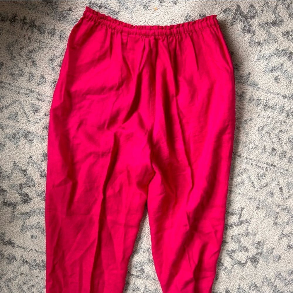 Lord and Taylor 100% Linen Hot Pink Fuchsia Pants - Picture 5 of 5